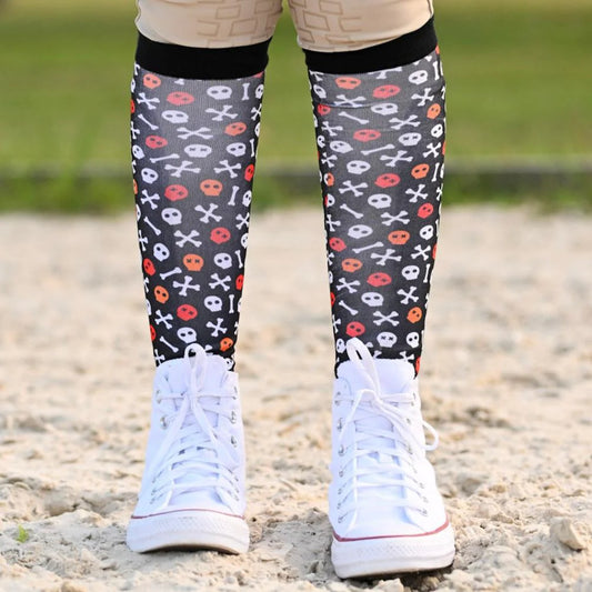 Dreamers & Schemers Boot Socks -  Holiday Crossbones