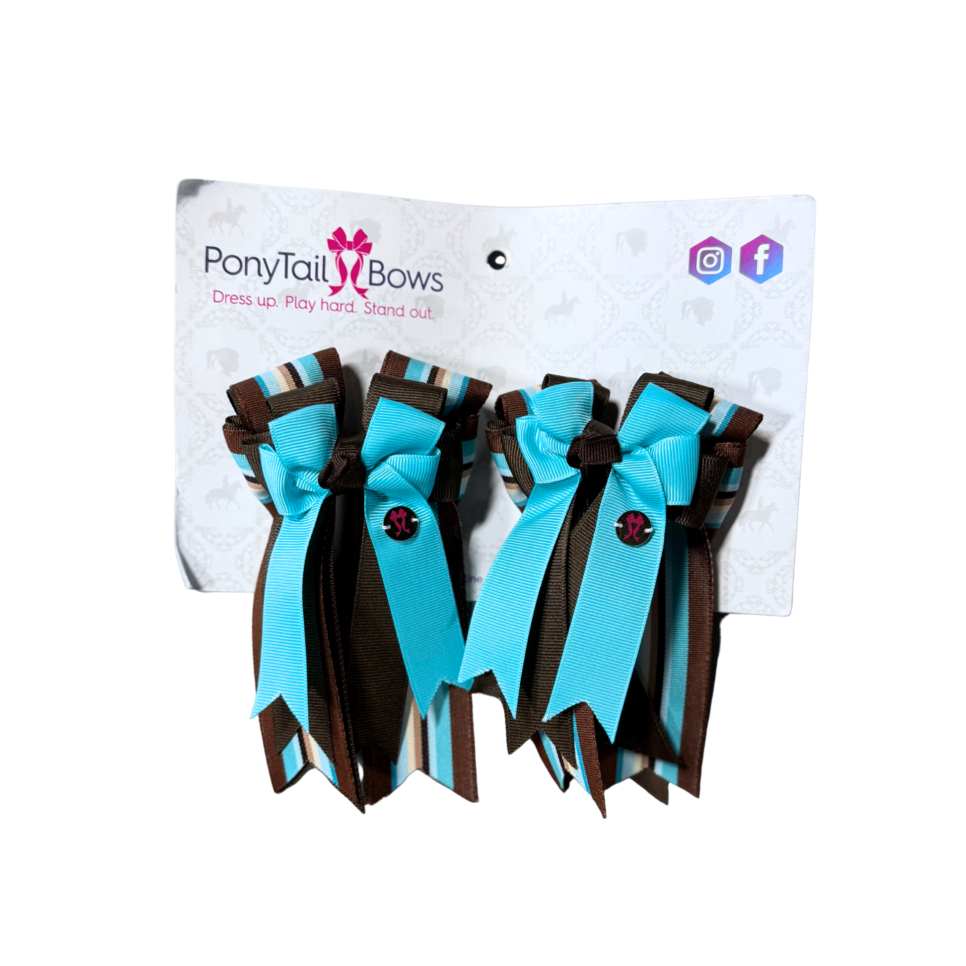 PonyTail Bows - Aqua Java
