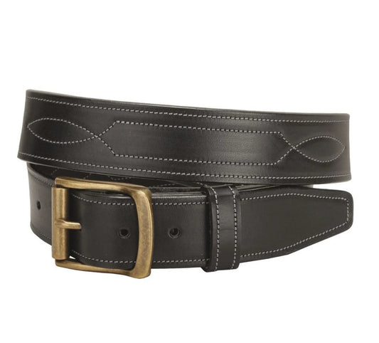 1 1/2" Bridle Repeated Stitch Belt - Black