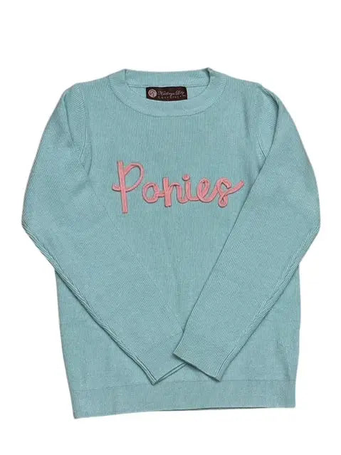 Sweater- Ponies Mint/Peach