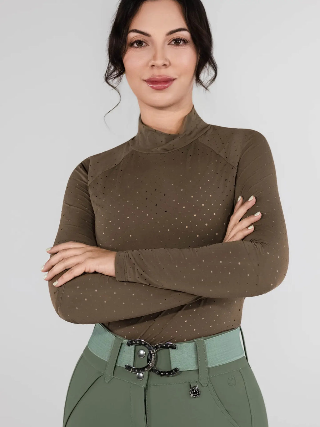 Dapplebay Aircut Mock Neck Top- Chesnut