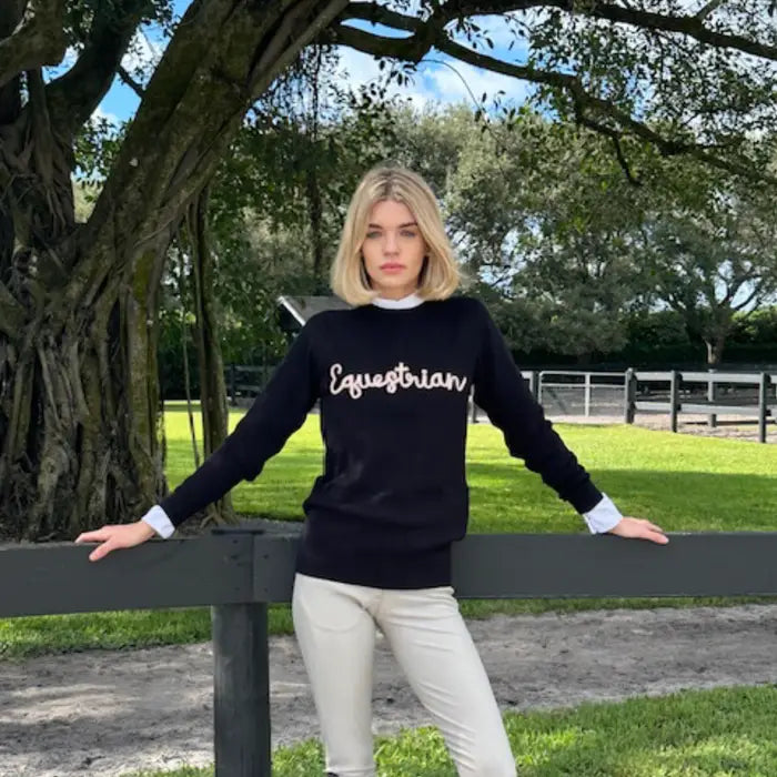 Sweater- Equestrian Black/Tan