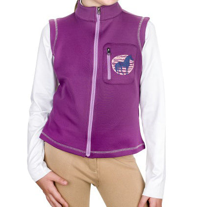 Youth Fleece Riding Vest - Lilac