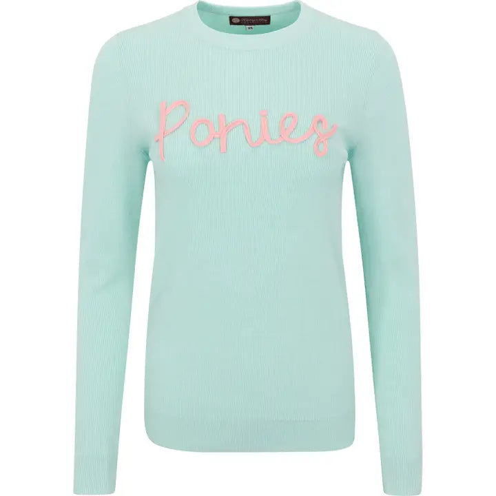 Sweater- Ponies Mint/Peach
