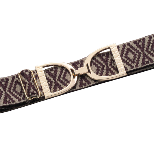 1.5" Ellany Belt - Fig Ornata with Gold Buckle