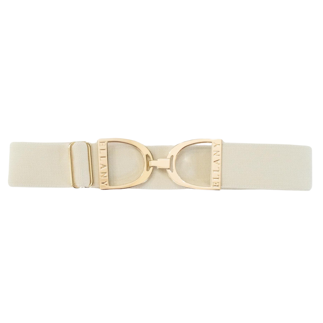 1.5" Ellany Belt - Buttercream with Gold Buckle