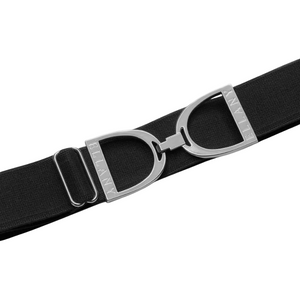 1.5" Ellany Elastic Belt - Black with Silver Buckle