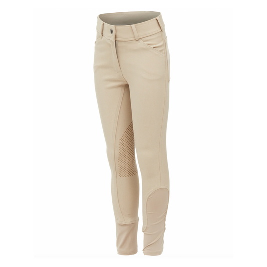 RH Equestrian Kids Silicone Knee Patch Breeches - Tan