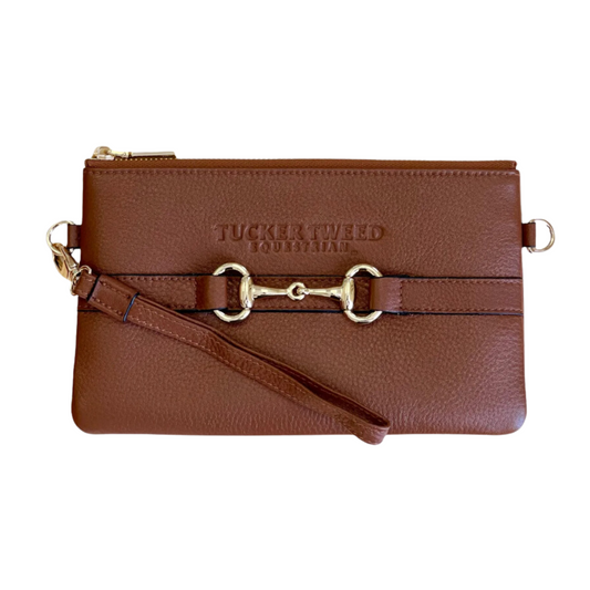 Tucker Tweed Wellington Wristlet - Saddle Brown