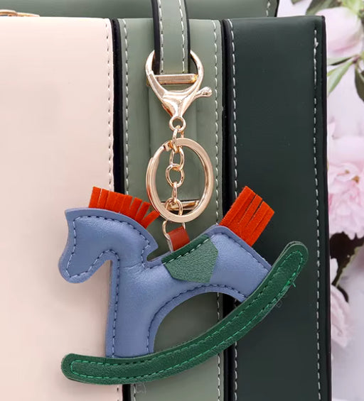 Leather Rocking Horse Keychain