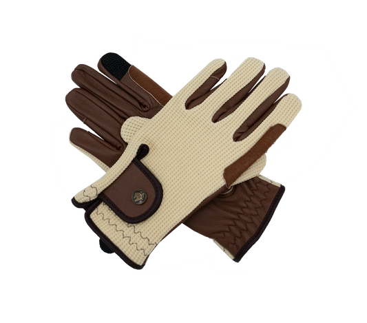 Sixteen Cypress Riding Gloves - Ivory & Cognac