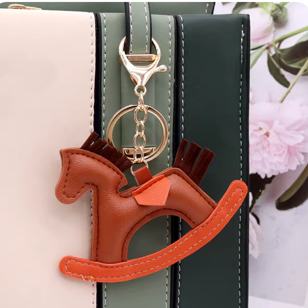 Leather Rocking Horse Keychain