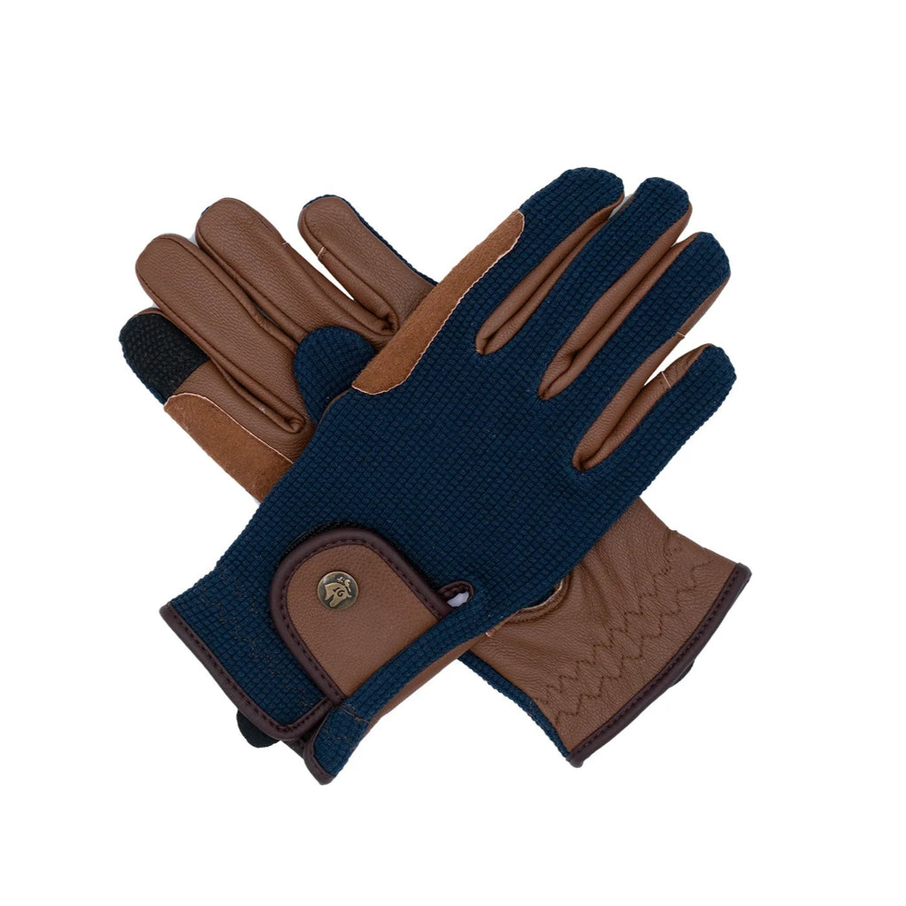 Sixteen Cypress Riding Gloves - Navy & Cognac