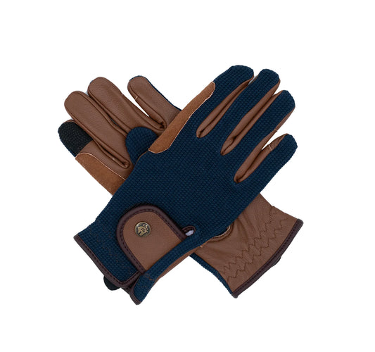 Sixteen Cypress Riding Gloves - Navy & Cognac