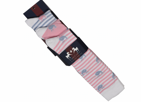 Equine Couture Ladies Whales Bamboo Socks - 3 Pack