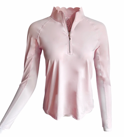 The Scallop Collar Sun Shirt - Pale Pink