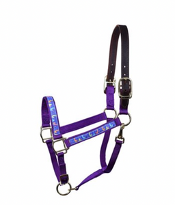 Perri's Ribbon Safety Halter - Purple Llamas