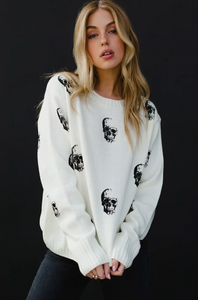 Cream Skull Sweater