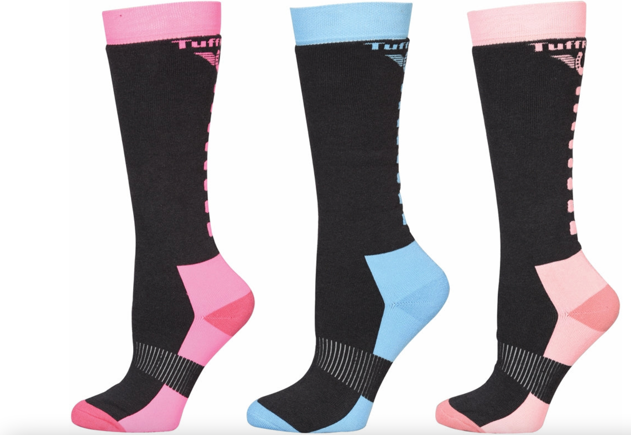 Tuffrider Ladies Neon Winter Thermal Knee High Socks - 3 Pack