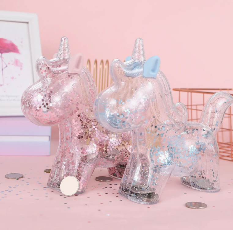 Clear Unicorn Piggy Bank