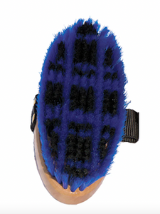 Medium Grooming Brush with Check Pattern - Blue/Black