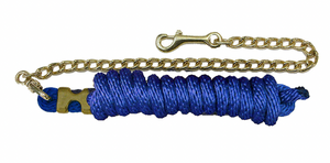 Braided Poly Lead Rope with Brass Plated Chain 24"
