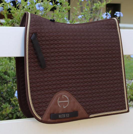 Halter Ego European Cotton Dressage Saddle Pad - Chocolate