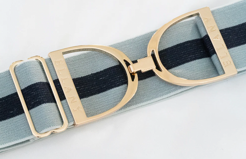 2" Ellany Elastic Belt - Sage Stripes