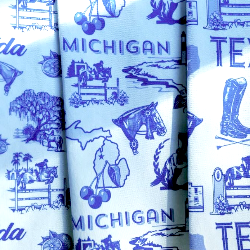 Michigan Toile Tea Towel