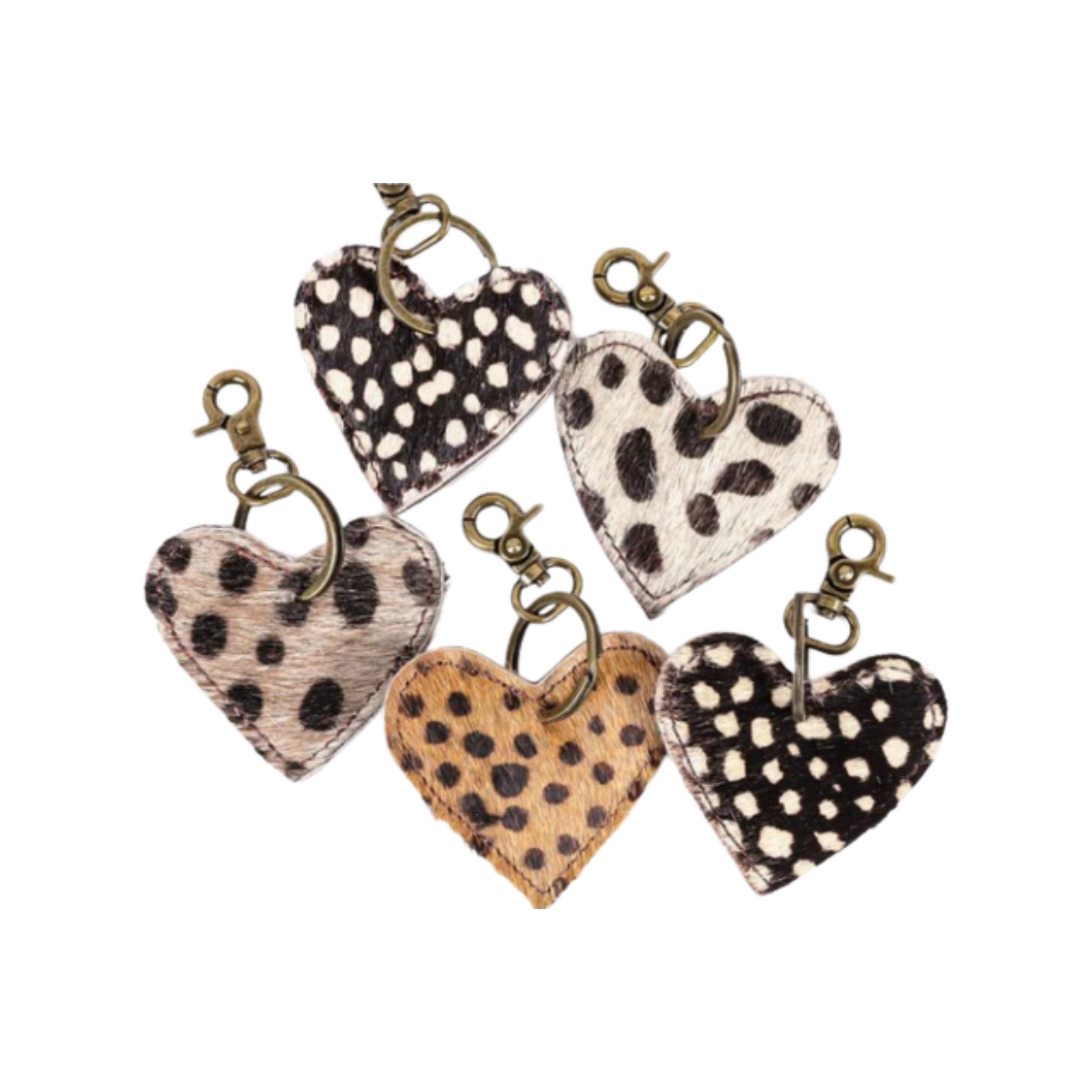 Wild Heart Cowhide Keychains