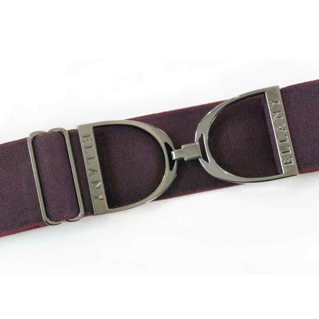 2" Ellany Elastic Belt - Bordeaux w Gunmetal Stirrup