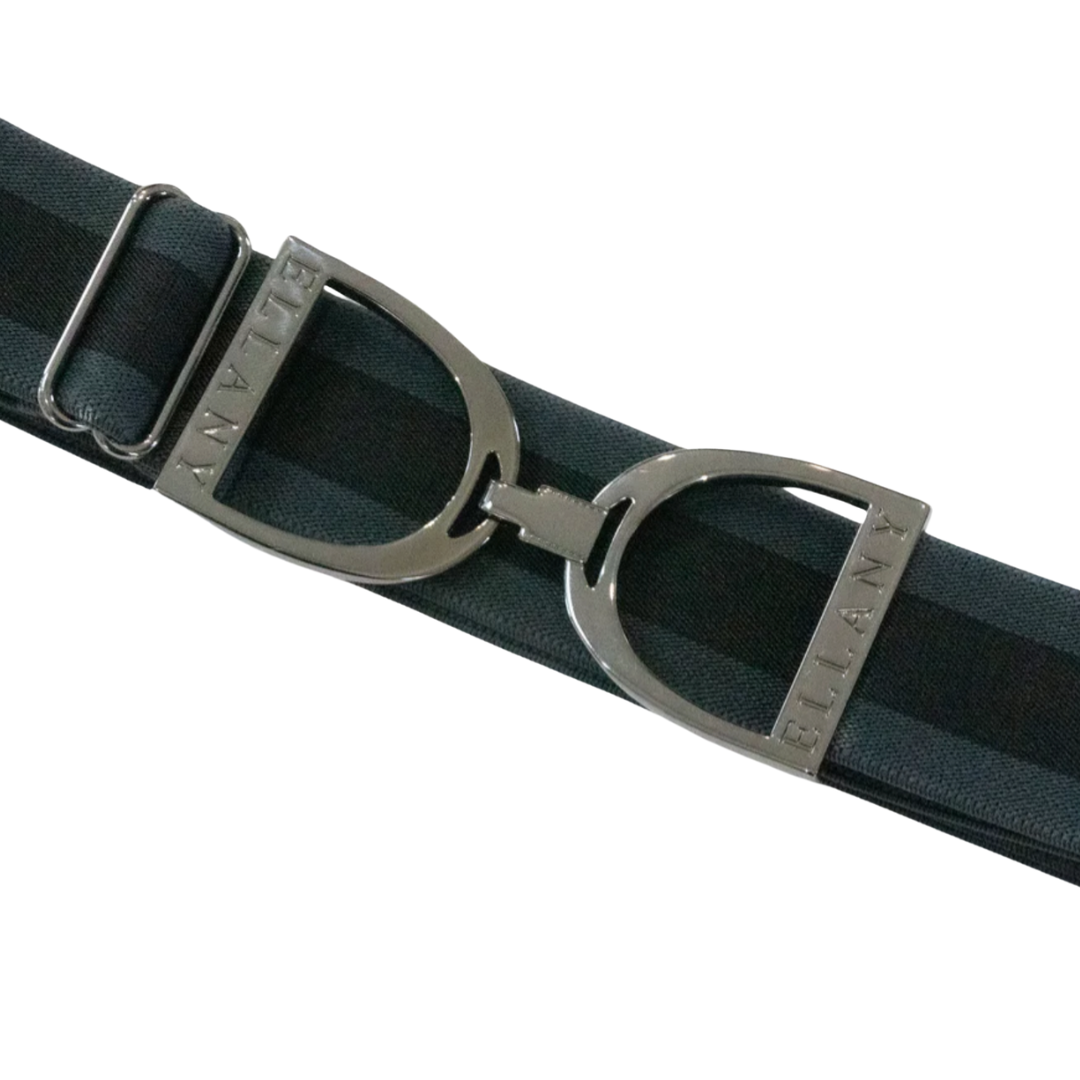 1.5" Ellany Belt - Charcoal Stripe with Gunmetal Buckle