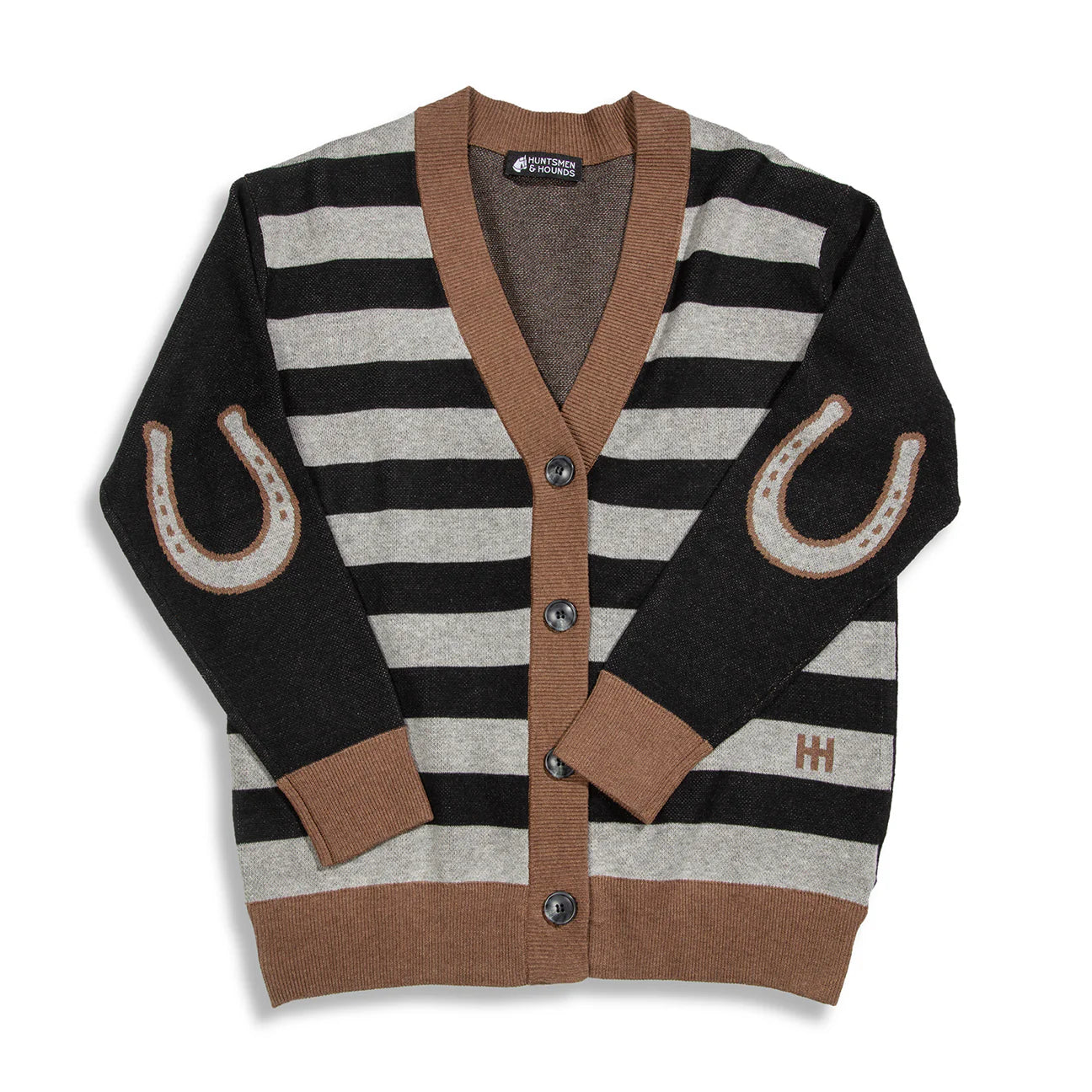 Lucky Stripe Cardigan Blk/Grey