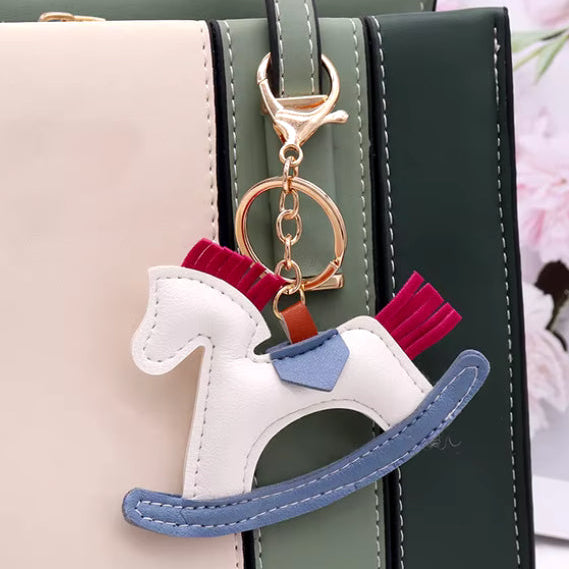 Leather Rocking Horse Keychain