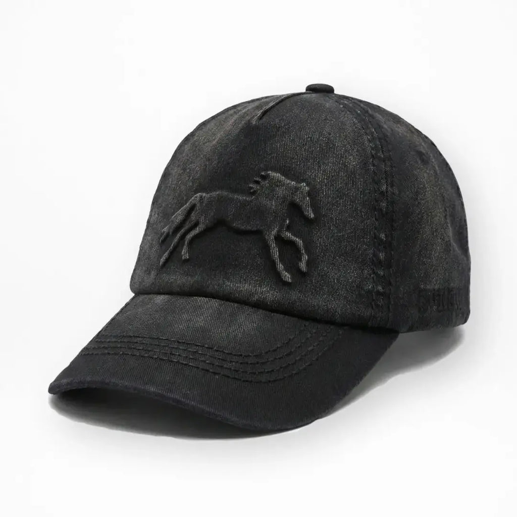 Vintage Black Horse Hat
