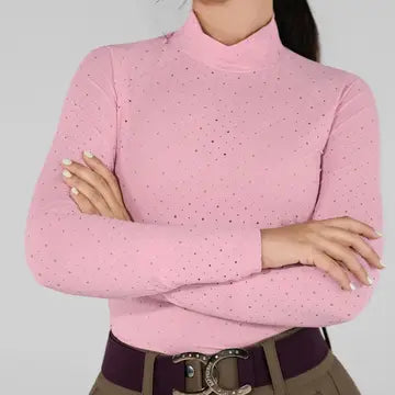 Dapplebay Aircut Mock Neck Top-Ballet Pink