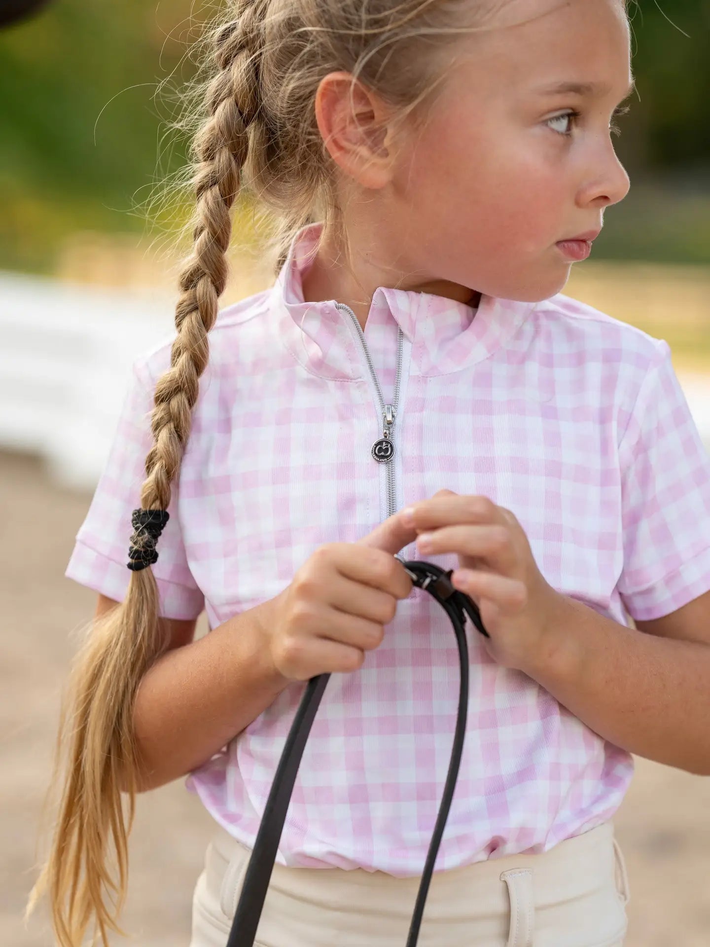 Dapplebay Kids Pink Gingham 1/4 Zip Top