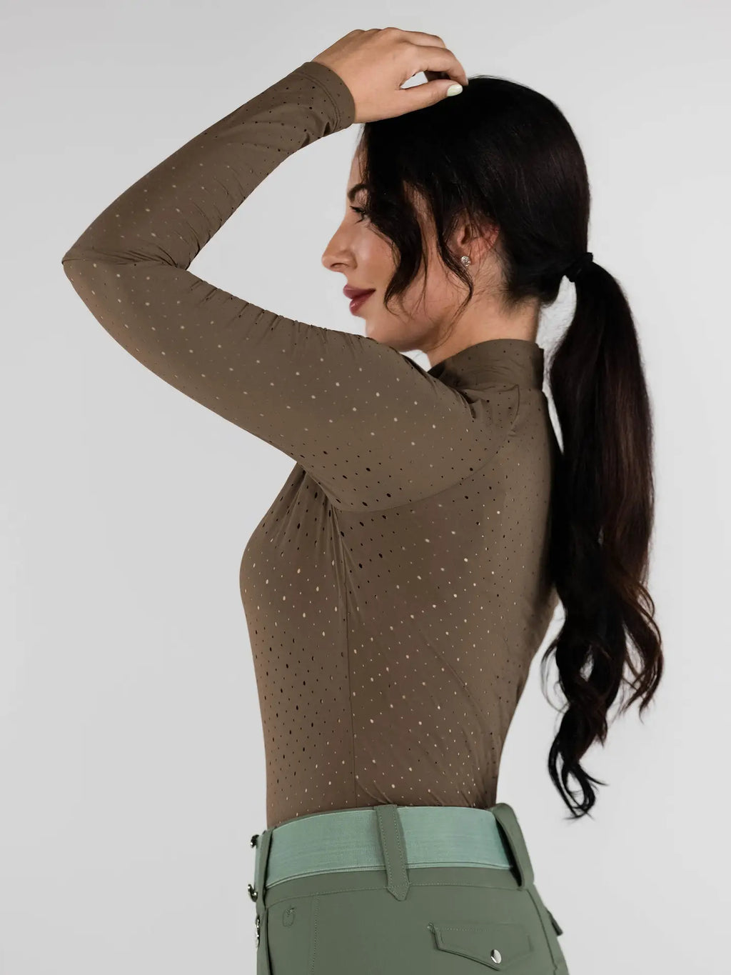 Dapplebay Aircut Mock Neck Top- Chesnut