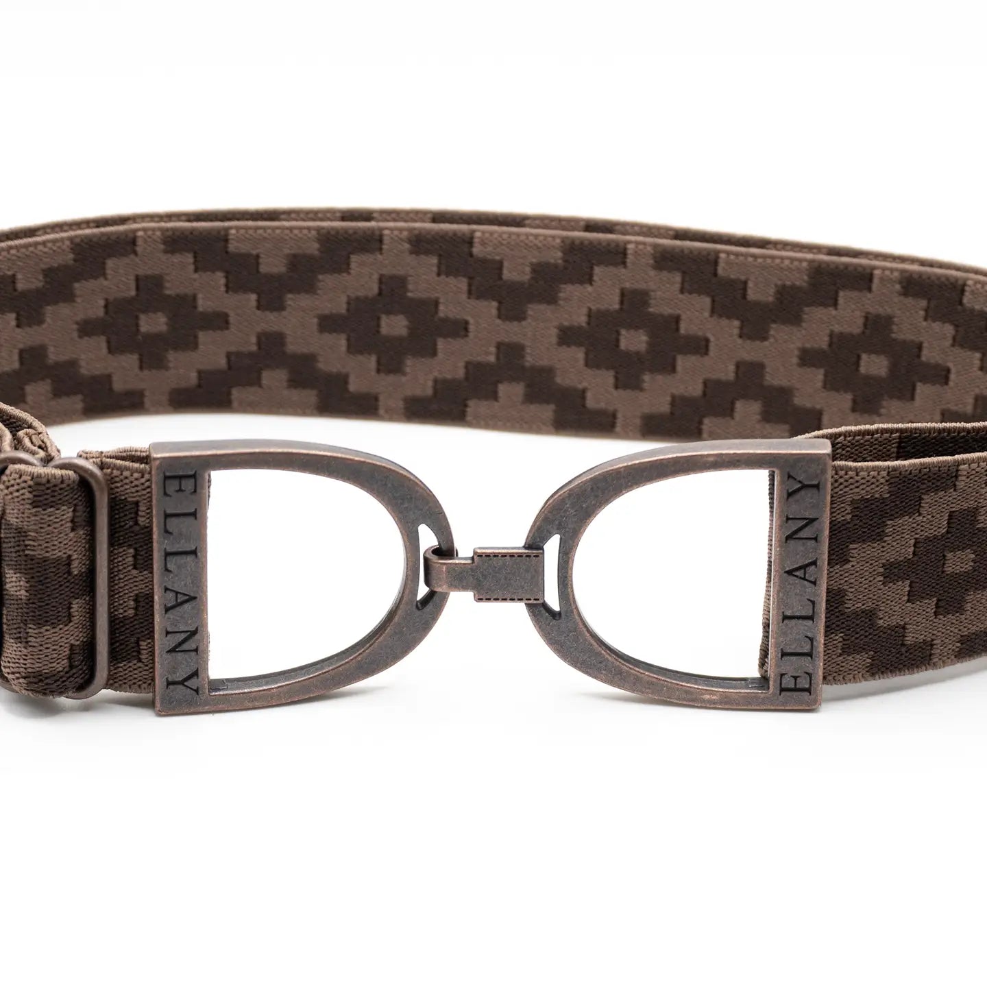 1.5" Ellany Belt- Chocolate Polo with Coppper Stirrup