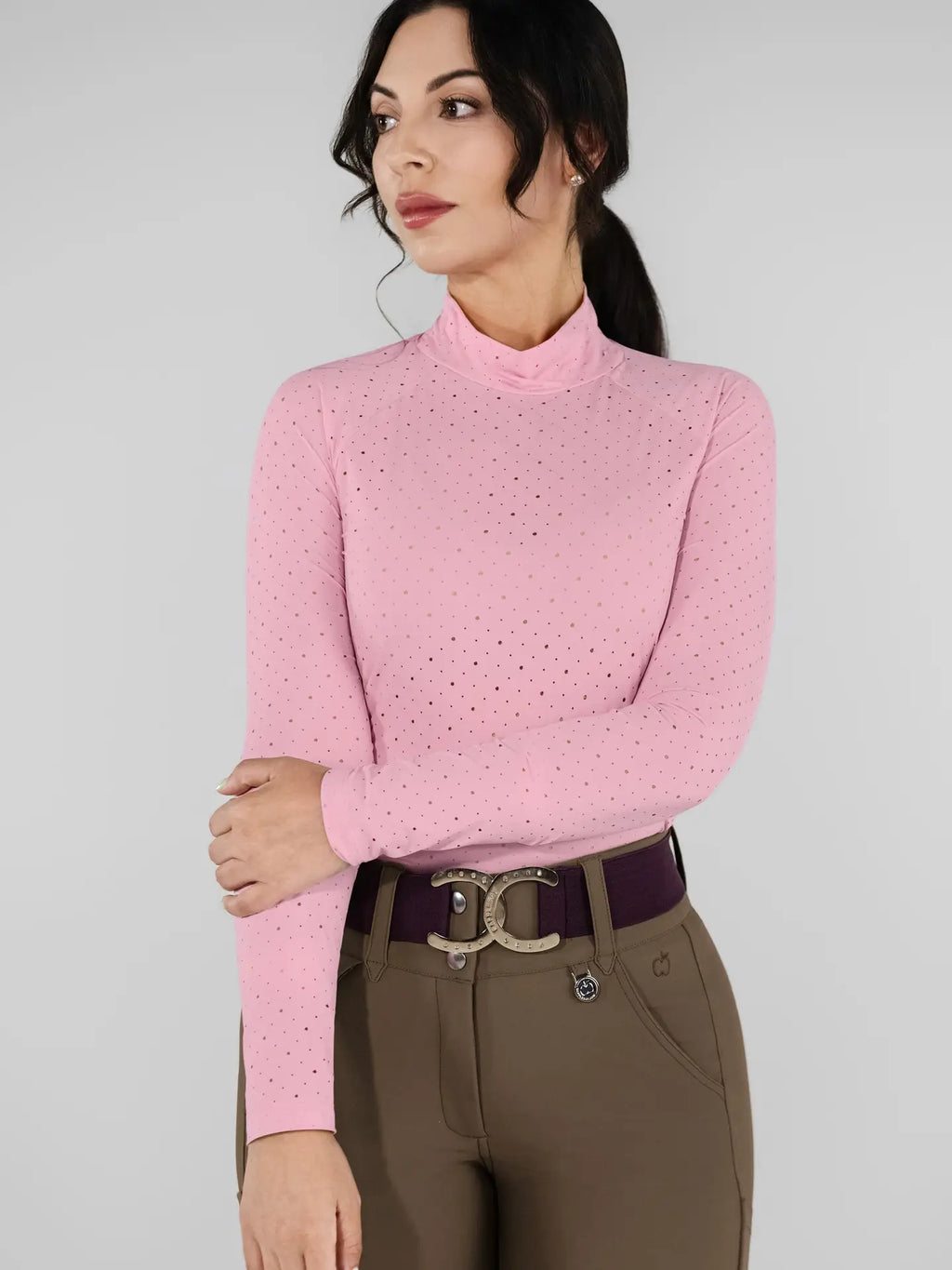Dapplebay Aircut Mock Neck Top-Ballet Pink