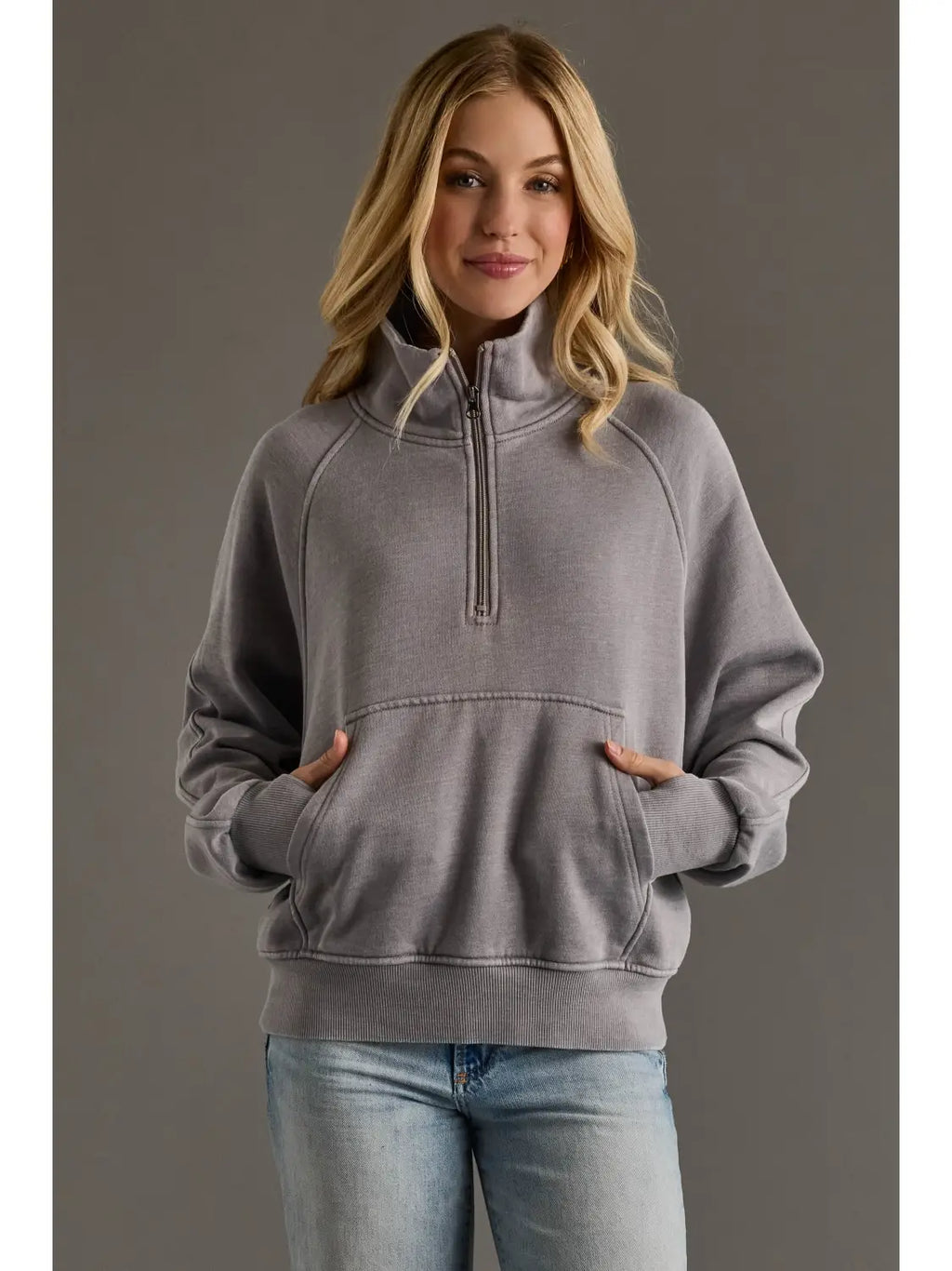 Grey Quarter Zip Sweatshirt