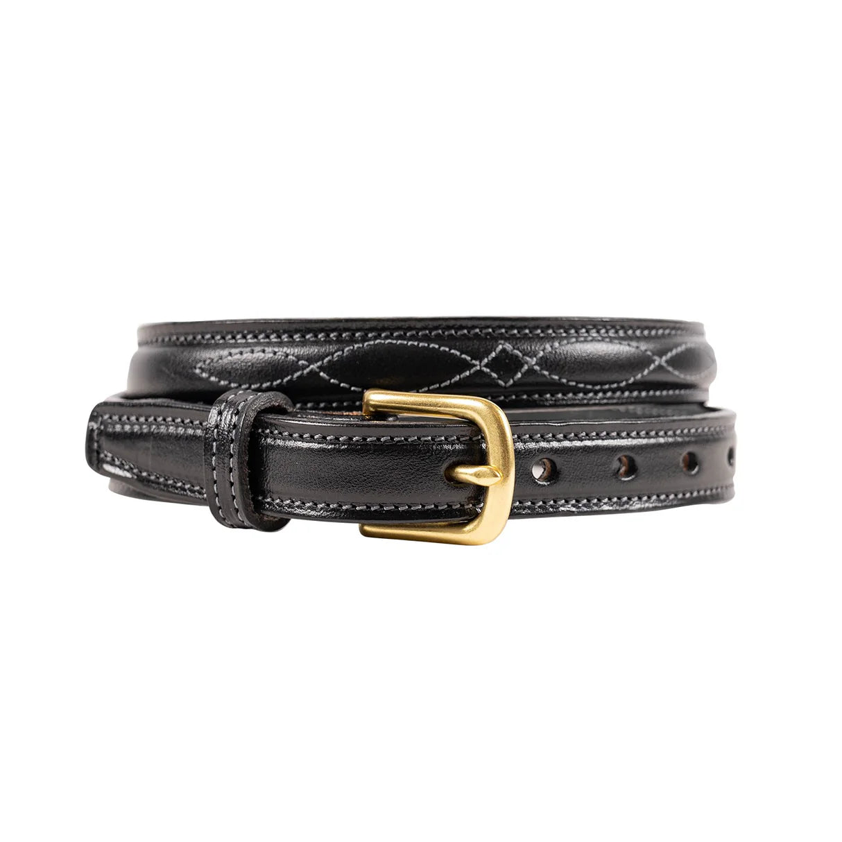 3/4" Bridle Fancy Stitch Belt - Black