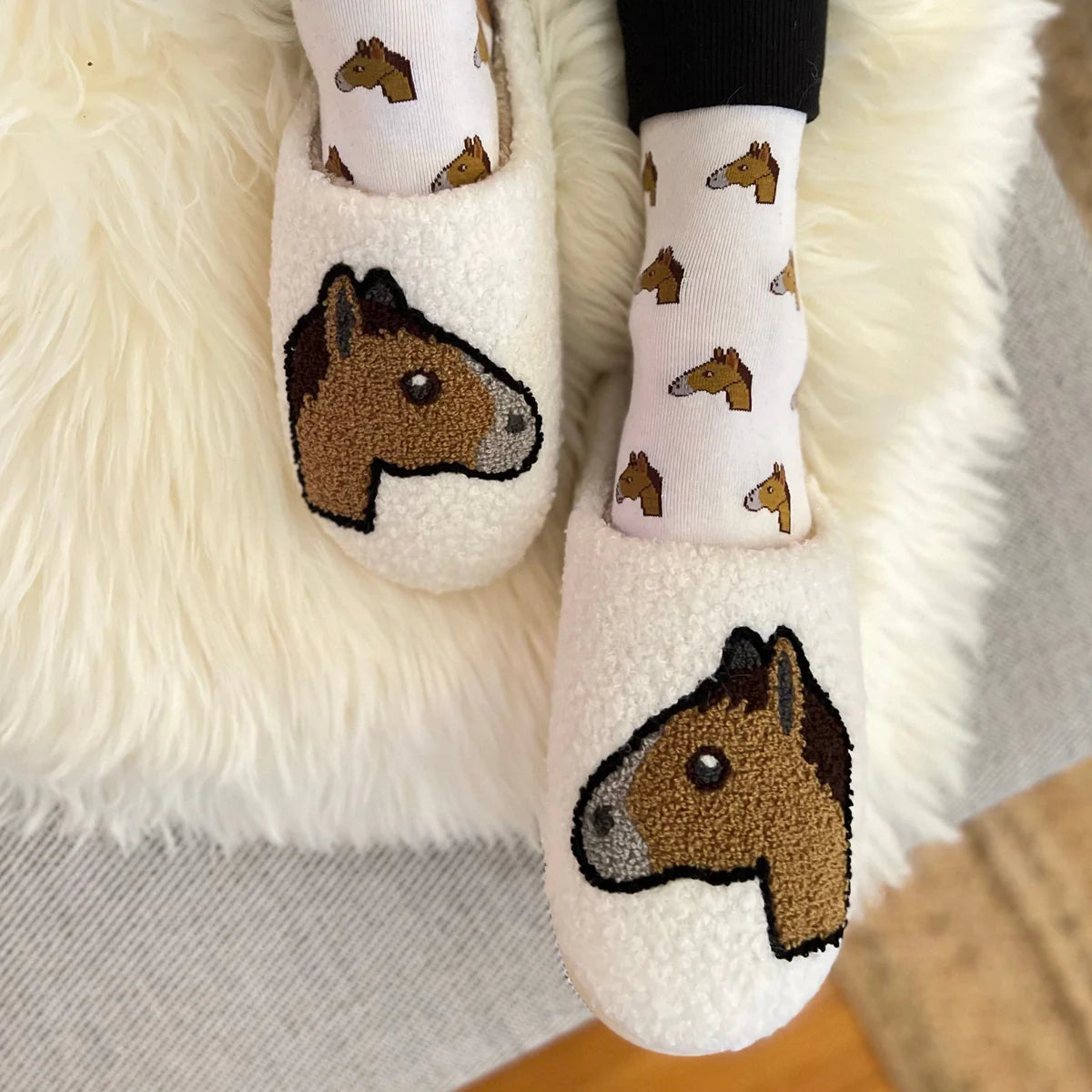D&S Horse Emoji Slippers