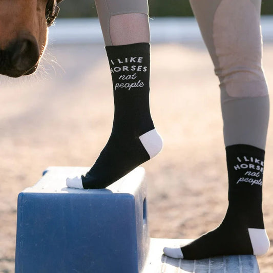 Dreamers and Schemers Crew Socks - I Like Horses