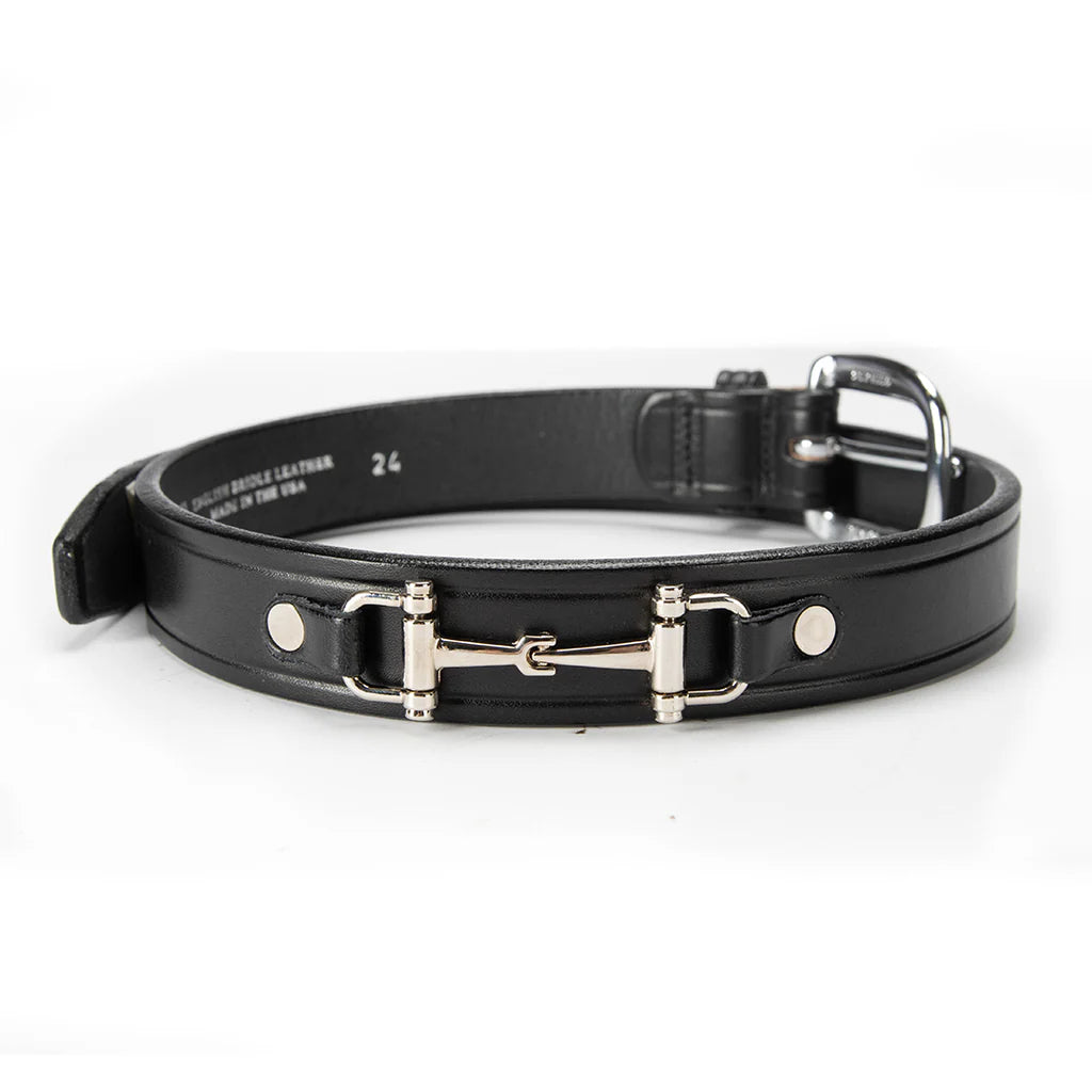 1" Bridle Leather Bit Belt - Black