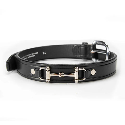 1" Bridle Leather Bit Belt - Black