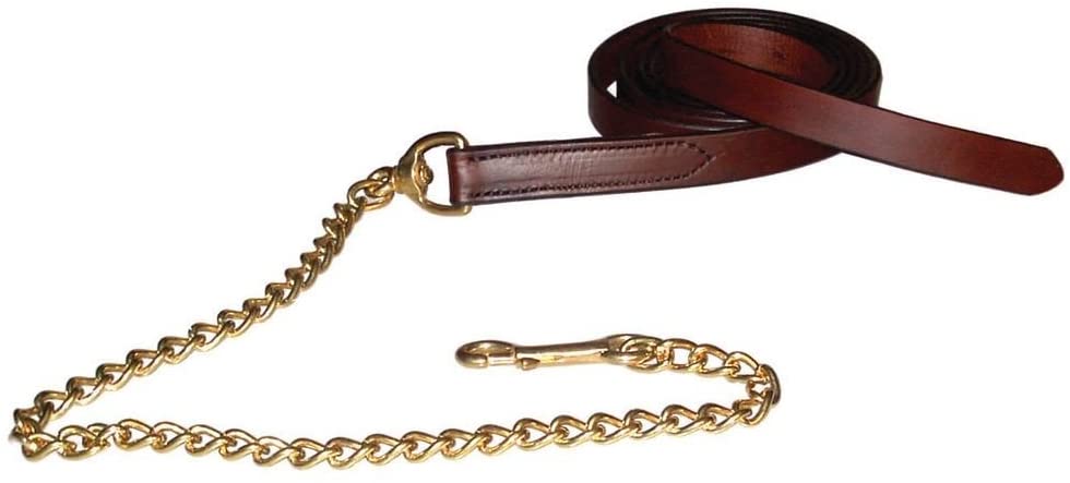Berlin Leather Lead with 24" Brass Chain
