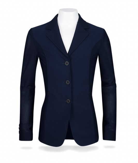 RJ Classics Harmony Jr. Girls Mesh Show Coat - Navy