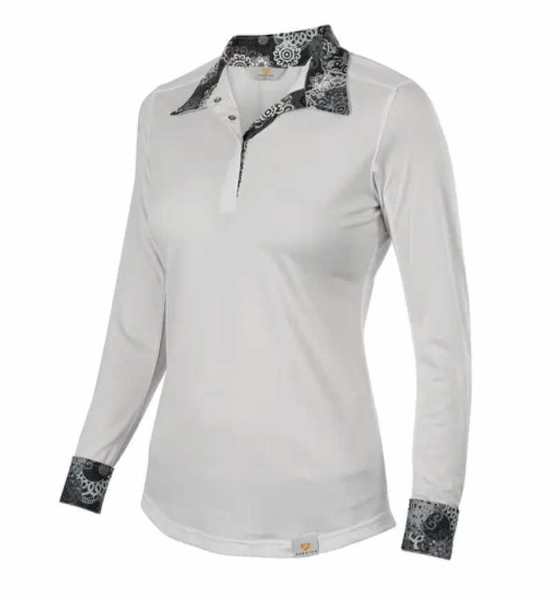 Shires Ladies Show Shirt - Grey Medallion