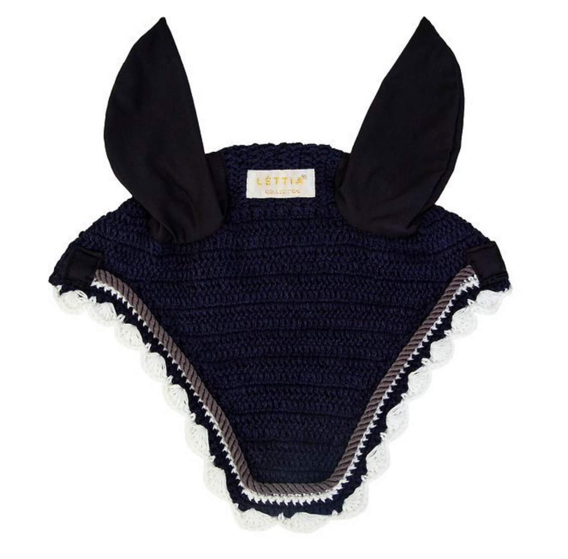 LÉTTIA Crochet Ear Net Navy/Grey/White